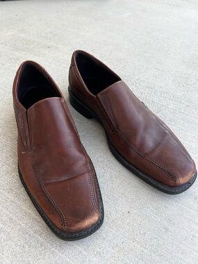 Ecco Men's Helsinki Brown Leather Slip-On Loafer Dress Shoes Size 44 EU 10-10.5